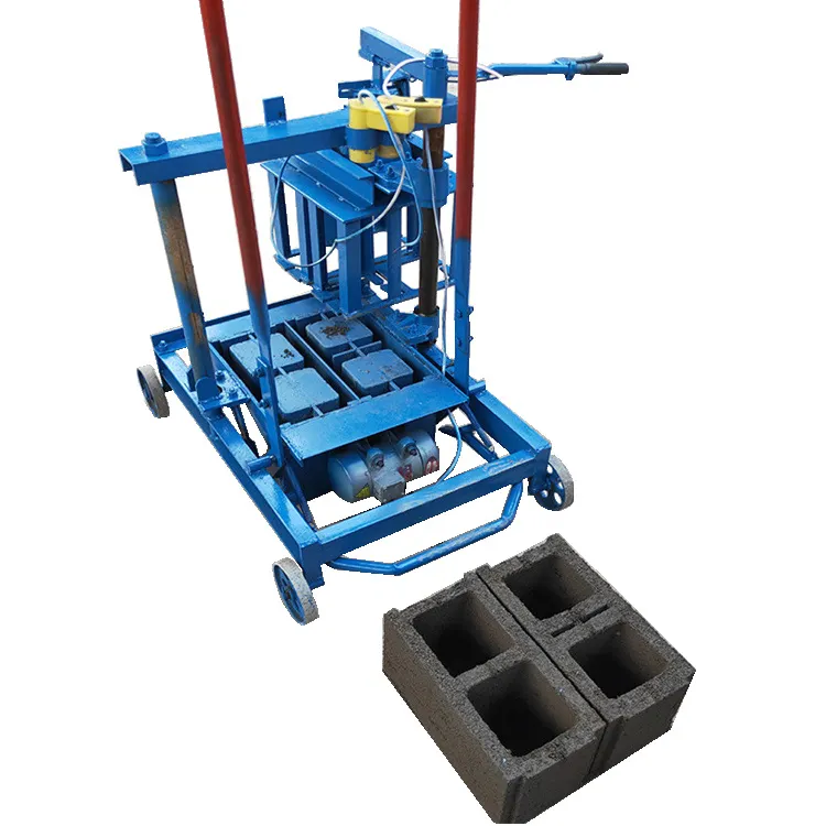 Semi automatic interlocking Vibrating soil cement brick maker machinery concrete hollow egg laying block making machine