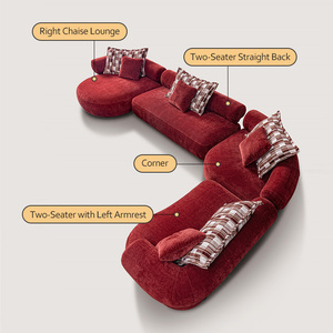 Ensemble de canapés modulaires de luxe haut de gamme avec revêtement en chenille et rembourrage en éponge, design moderne, meubles de salon - Product Image 3