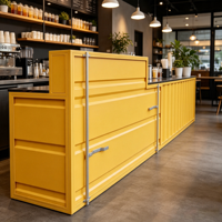 Bureau de réception de style conteneur maritime créatif |   Comptoir de caisse en métal industriel pour café, bar, centre commercial, restaurant