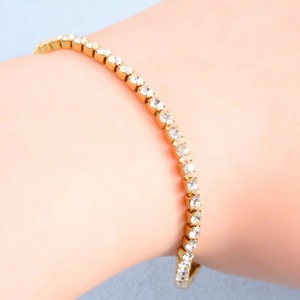 Bracelet Tennis en Zircon Cubique et Strass en Acier Inoxydable pour Femme, Joli Bracelet Jonc en Cristal Plaqué Or 18K, Accessoires de Bijoux - Product Image 5