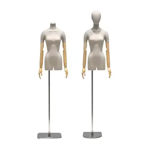 2023 High-end loja de roupas bambu cânhamo modelo display rack feminino busto tabela manequim manequim corpo inteiro prop rack