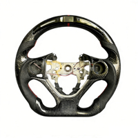 Volant en fibre de carbone pour Honda Civic 9ème génération 2005-2012, style personnalisé avec LED, pièces automobiles de course