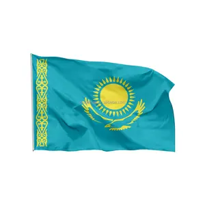 Dicetak 3X5 kaki luar ruangan bendera kazakhstan negara nasional kazakhstan