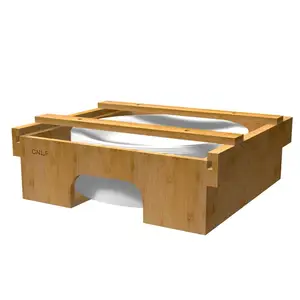 Solid Pine Paper Plate Organizer Under Cabinet Kitchen Bamboo Countertop Paper Plate Holder
