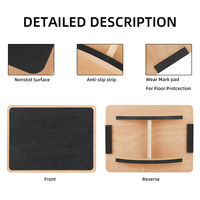 Tabla de equilibrio de madera cuadrada duradera, cojines de equilibrio de oscilación profesional, tabla de Pilates, viga de equilibrio de gimnasia artística, Fitness