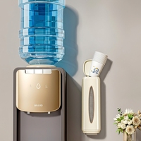Distributeur de gobelets mural en plastique à 5 étagères grande capacité, réglable sans perçage pour la maison, la cuisine, le bureau et la buanderie