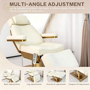 Camas de Belleza Modernas y Lujosas con Base de Acero Inoxidable y Control de Pie, Cama para Pestañas con 3/4 Motores, Cama de Spa Facial - Product Image 2
