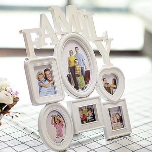 Cadre <span class=keywords><strong>photo</strong></span> collage familial noir et blanc tenture murale avec 6 ouvertures de style puzzle 4x6 ensemble de cadres <span class=keywords><strong>photo</strong></span> en acrylique - Product Image 4