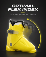 Bottes de ski pour enfants avec logo personnalisé, coque rigide, fermeture à boucle jaune, chaussures de sport d'hiver pour la neige, usine OEM, vente en gros directe, boutique en ligne 1