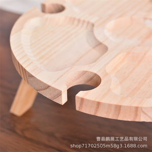 Solid Wood <b>Folding</b> <b>Outdoor</b> <b>Table</b> With Divided Tray For Tea Coffee Snacks 30x14.5cm - Product Image 4