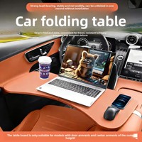 Table pliante pour voiture, petite table pour sièges conducteur et passager, support/bureau multifonctionnel pour repas et ordinateur/portable 36,7x37,8x36,7CM