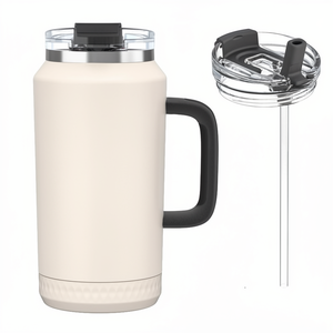 Vasos Térmicos de 64oz con Recubrimiento en Polvo de Marca OEM, Venta al por Mayor de Fábrica, Elegantes Tazas de Café sin Plomo con Asa y Pajita - Product Image 1