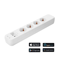 Enchufe Inteligente con Control por Voz y WiFi, 4 Tomas de Corriente Europeas, con Protección Contra Sobrecargas
