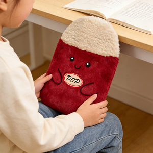 Nouvelles arrivées : Bouillottes en caoutchouc 1L et 2L avec housse en peluche Pop Corn pour la thérapie par la chaleur - Product Image 4