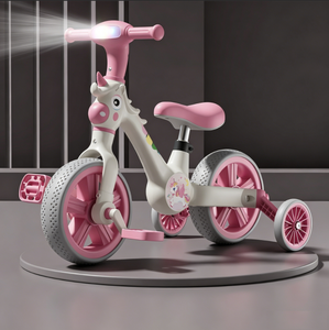 Vélo multifonctionnel pour tout-petits, vélo convertible à équilibre et à pédales avec lumière clignotante, roues épaisses résistantes à l'usure pour garçons et filles - Product Image 5