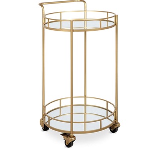 Chariot de Bar en métal et en verre à roulettes, finition or, nouveau Design moderne, hôtel avec roulettes, meubles de maison, - Product Image 1