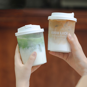 แก้วพลาสติกแข็ง PP ขนาด 500 มล./700 มล. สำหรับกาแฟ นม ชานมไข่มุก พร้อมฝาปิด พิมพ์โลโก้ตามสั่ง Cundao - Product Image 4