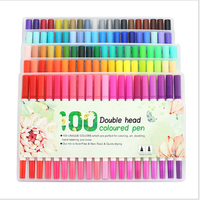 Stylo de peinture lavable en aquarelle, stylo à double tête, souple, ensemble de peinture pour enfants, stylo de couleur à l'aquarelle