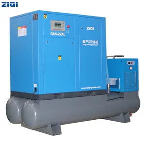 laser machine used 16bar all in one Shanghai PM variable speed belt drive silent screw air compressor with air dryer and tank