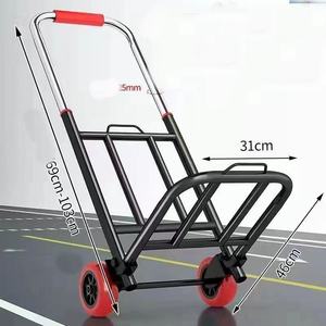 Factory Wholesale Orange Heavy Duty Hand Truck With Red Plastic Grips For Logistics Delivery Industrial Grade Material Handling - Product Image 3