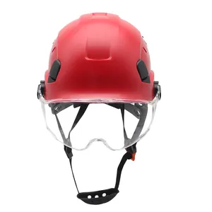 Casco de seguridad con gafas ABS, gorra de trabajo de construcción, protector duro para escalada, conducción, trabajo al aire libre, cascos de rescate