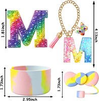 Ensemble de 7 accessoires pour gobelet de 40 oz avec poignée, embout de paille, couvercle, base de protection, bouchon anti-déversement, breloque et autocollant (gobelet non inclus)