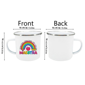 Taza con estampado de arcoíris en español, tazas creativas para café, taza para agua con diseño de la vida de profesora, regalos para el Día del Maestro y la vuelta al cole - Product Image 2