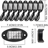 Lumière LED de châssis pour pare-chocs de voiture, RVB 7 couleurs, lampe décorative d'ambiance, contrôle par application Bluetooth, étanche