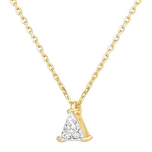 Collana con ciondolo triangolare in zircone per donna, catena geometrica semplice per clavicola, gioielli alla moda - Product Image 2