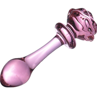 Offre Spéciale : Plug Anal en Verre Rose, Dildo, Jouets Sexuels Anaux, Perles Florales Roses en Cristal, Baguette Anale, Plug Anal en Verre en Forme de Bouton de Rose pour Femmes