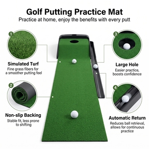 Set de Tapete de <span class=keywords><strong>Golf</strong></span> para Interiores de 2 Metros, Kit Completo con <span class=keywords><strong>Putter</strong></span> y Pelotas, Práctica en Casa, Entrenamiento de Invierno - Product Image 5
