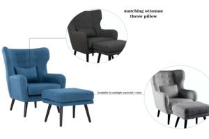 CARLFORD Einzelsofa-Sessel-Set mit Chaiselongue, Wohnzimmer-Ottomane, Fußstütze, Akzentsessel für den Hotelgebrauch, Großhandel mit Wohnmöbeln - Product Image 4