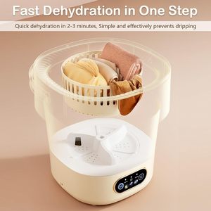 Lavadora Portátil Automática de 12L, Mini Lavadora Semiautomática Portátil con Fuente de Alimentación Eléctrica - Product Image 6