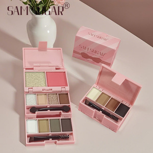 Palette de fards <span class=keywords><strong>à</strong></span> paupières portable et pliable Summer10 Colors, pailletée, nacrée, waterproof, mate, délicate, style Ins - Product Image 1