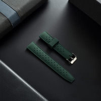 Bracelet de montre Tropic de course en Silicone étanche de haute qualité 20mm 22mm Offre Spéciale bracelet de montre en caoutchouc de rallye de plongée avec boucle noire PVD