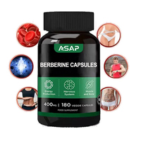 Ausreson Marque Privée Berbérine 98% Gingembre Curcuma Prix Compétitif Haute Concentration Berbérine HCl 500mg Suppléments Capsules de Berbérine