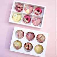 Boîte d'emballage pour donuts à 2/3/4/6 cavités avec couvercle transparent et fenêtre, idéale pour tartes aux œufs, gâteaux, pâtisseries, craquelins et biscuits, compartimentée