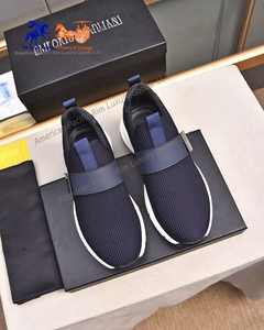 2025 Amani hommes classique chaussures basses respirant fond épais maille supérieure sans lacet baskets décontractées course en cuir véritable - Product Image 6