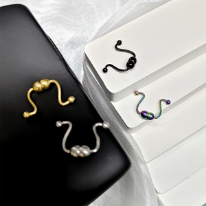 Anneau de nez magnétique en acier inoxydable, forme fer à cheval, à pointe, sans perçage, clip de nez unisexe, bijou à porter au quotidien - Product Image 4