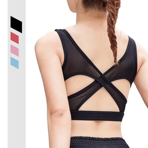 <span class=keywords><strong>Las</strong></span> sexy women mesh X sports Push Up <span class=keywords><strong>Fitness</strong></span> bra Yoga - Product Image 5