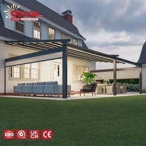 Pérgola de Aluminio <span class=keywords><strong>3x3</strong></span> con Techo Retráctil Impermeable, Moderna, Bioclimática, Motorizada, para Jardín, Patio, Balcón, <span class=keywords><strong>Toldo</strong></span> Retráctil - Product Image 1