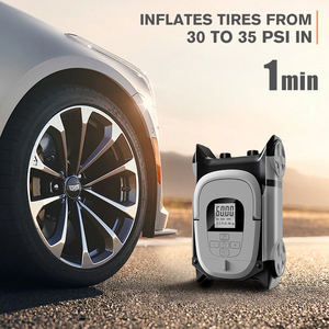 משאבת ניפוח חשמלית ניידת Gicle בלחץ גבוה 60PSI <span class=keywords><strong>12V</strong></span> 150W לגלשן סאפ קיאק, דו-שלבית עם כיבוי אוטומטי, יציבה, ABS אפור - Product Image 2