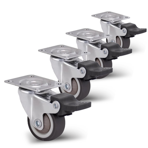 Ruote Girevoli in Gomma Morbida Marrone, Piccole Ruote Silenziose da 1 Pollice in TPR per Mobili, Rotelle per Sedie da Ufficio - Product Image 1