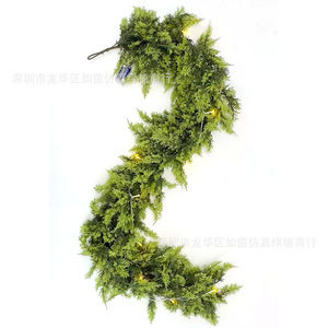 Guirnalda de Cedro Artificial Ruyin, Decoración para Chimenea, Adorno Navideño Verde para el Hogar, 2m, Estilo Ratán Hecho a Mano - Product Image 5