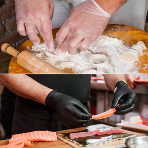 Food Service Disposable Vinyl Gloves 24CM Silicone-Free <b>Powder</b>-Free Non Sterile Clear Smooth <b>Texture</b> Customizable - Product Image 4