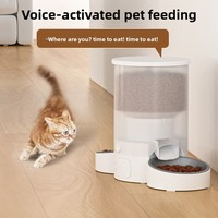 Pengumpan Hewan Peliharaan Otomatis Anjing Kucing Pengatur Waktu Kontrol Porsi Manajemen Aplikasi Jarak Jauh WiFi Baja Tahan Karat Kapasitas 3L Mangkuk Ganda
