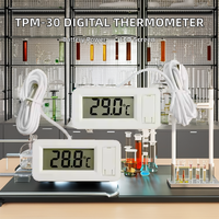 Termometer layar Digital TPM-30, pengukur suhu elektronik dengan LCD tanam Sensor higrometer untuk pengukuran temperatur