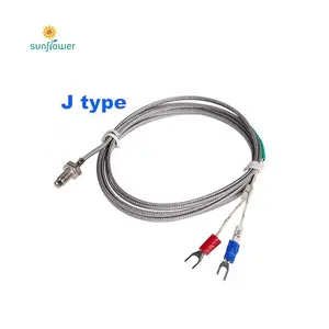 中国供应商温度J型热电偶定制M6螺栓和电缆2-m