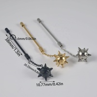 Trident de Neptune en acier chirurgical et marteau de météorite, piercing industriel pour l'oreille, barre droite pour piercing d'oreille, bijoux de piercing corporel