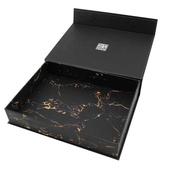 Matte Black and Gold Foil Stamping Custom Logo a5 Cardboard Scarf Flip ...